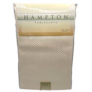 Hampton Foreston Trends Tablecloth Ivory Color Cotton Polyester Blend 52 x 52